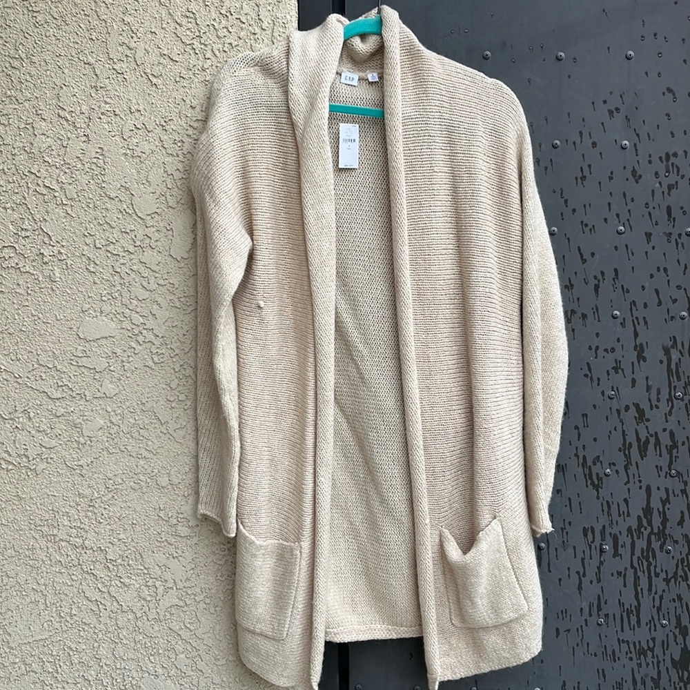 Womens tan cardigan sweater